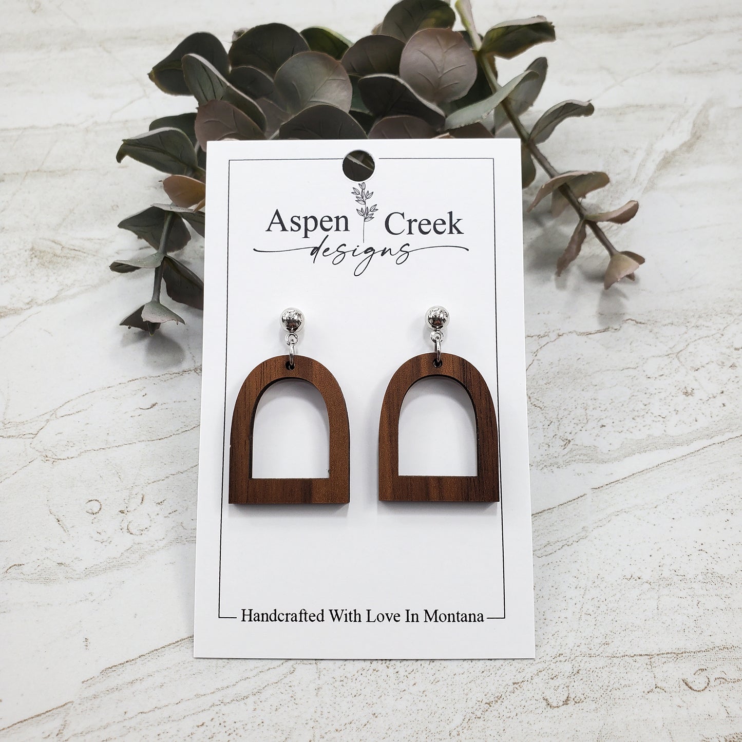 Wood Earrings- Arch