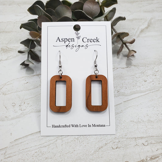 Wood Earrings- Rectangle