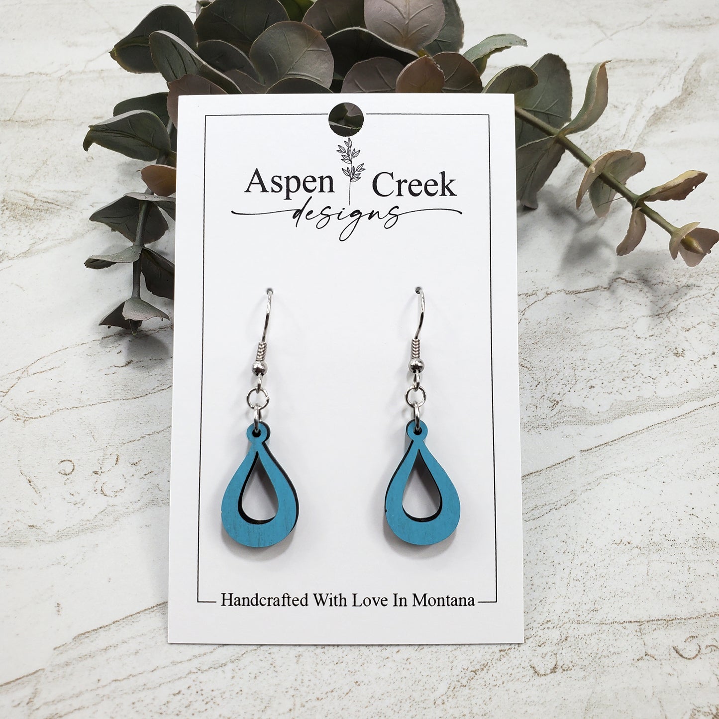 Wood Earrings- Teardrop