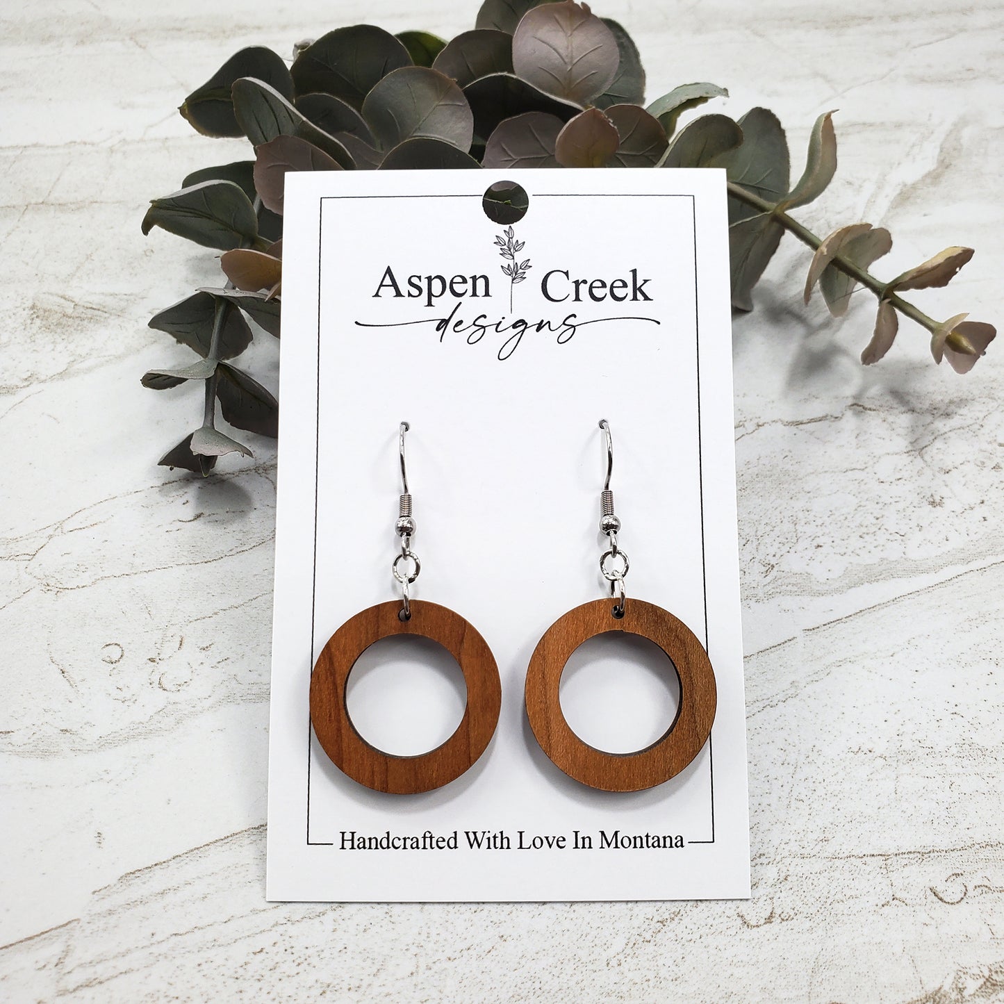 Wood Earrings- Circles