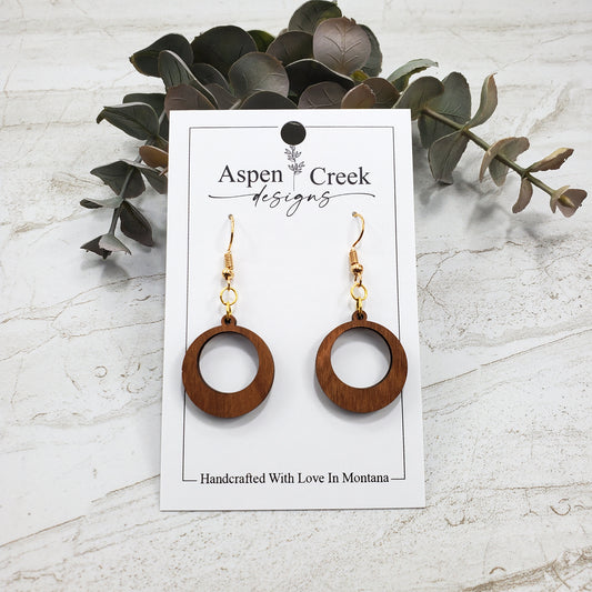 Wood Earrings- Circles