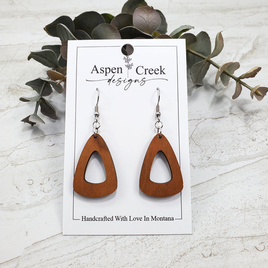 Wood Earrings- Soft Triangle