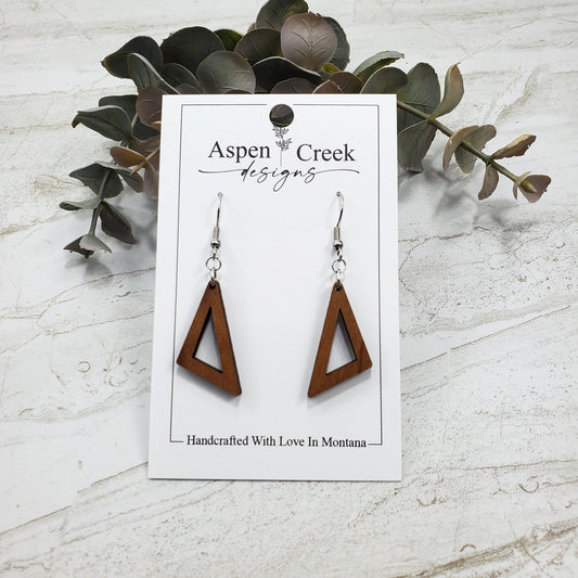 Wood Earrings- Triangle