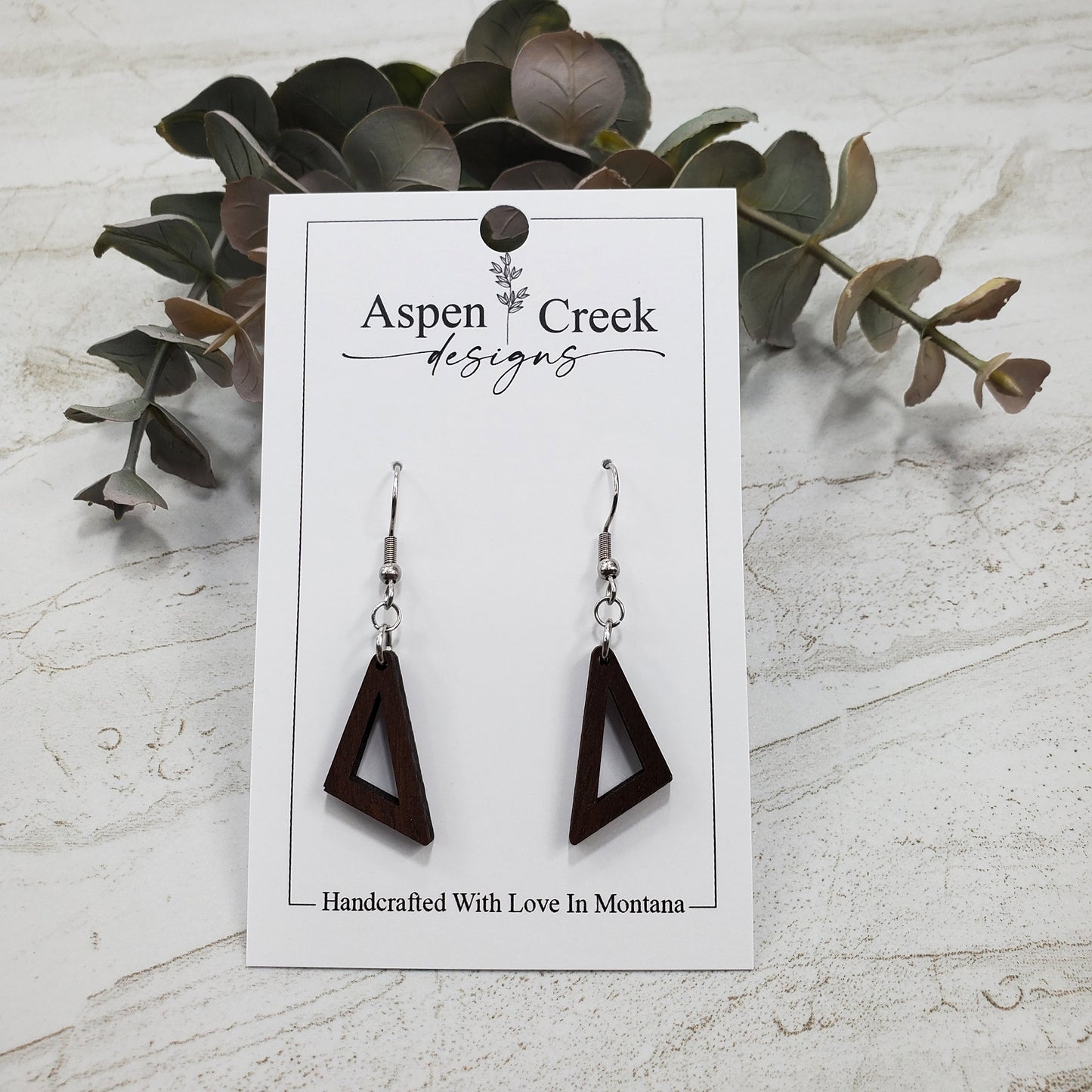 Wood Earrings- Triangle