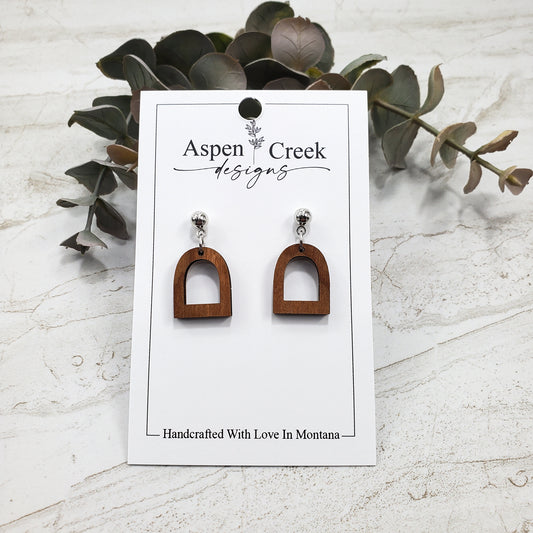 Wood Earrings- Arch