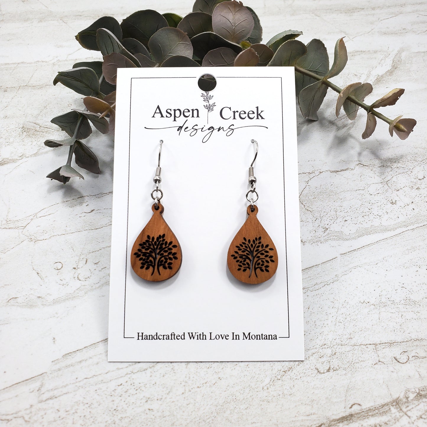 Wood Earrings- Tree Of Life