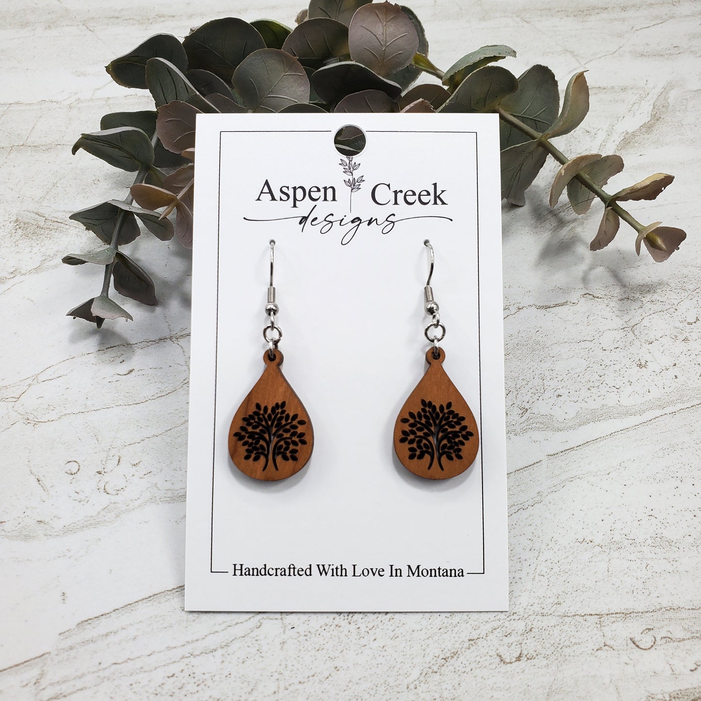 Wood Earrings- Tree Of Life