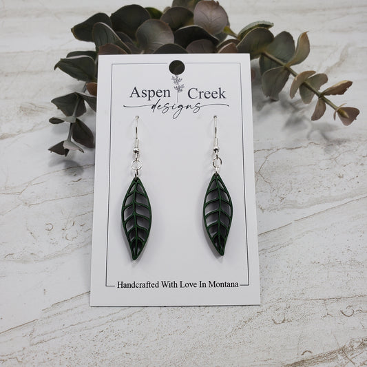 Wood Earrings- Leaf