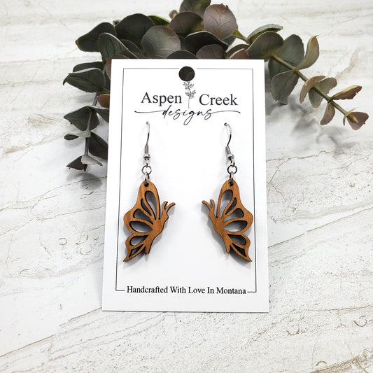 Wood Earrings- Butterfly