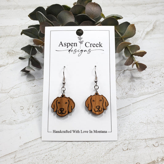 Wood Earrings- Labrador