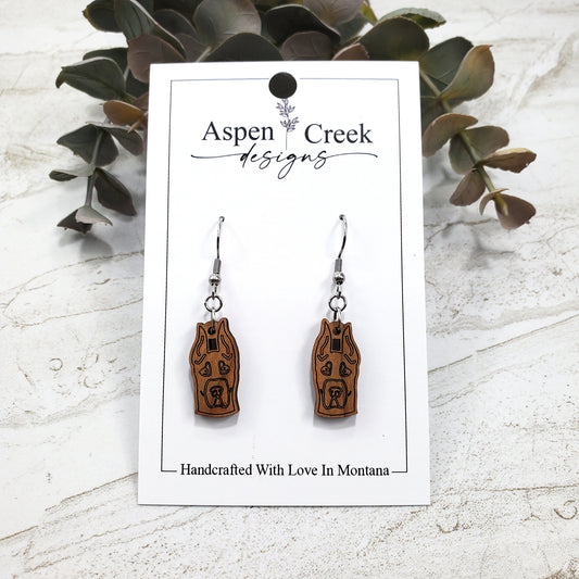 Wood Earrings- Great Dane