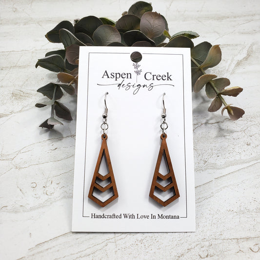 Wood Earrings- Triangle