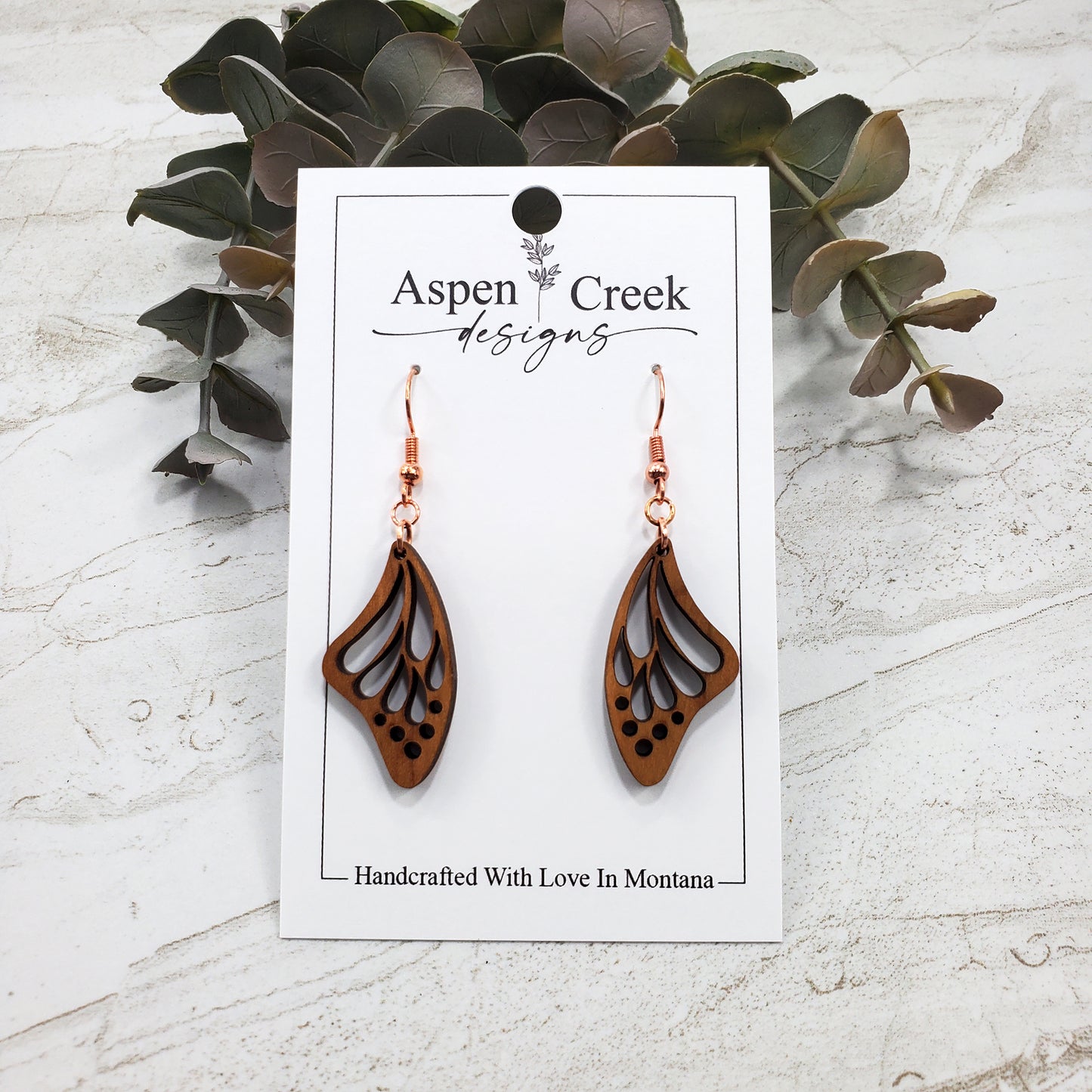 Wood Earrings- Butterfly Wings