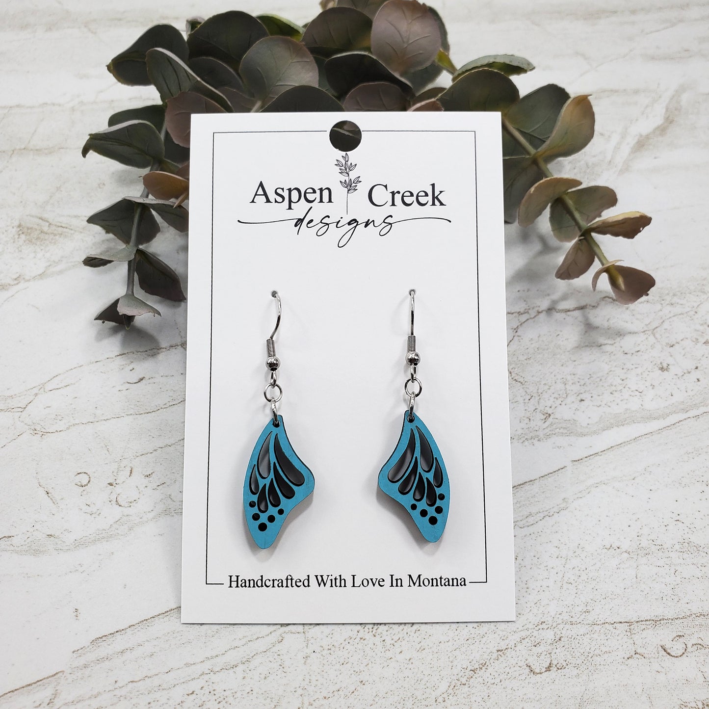 Wood Earrings- Butterfly Wings