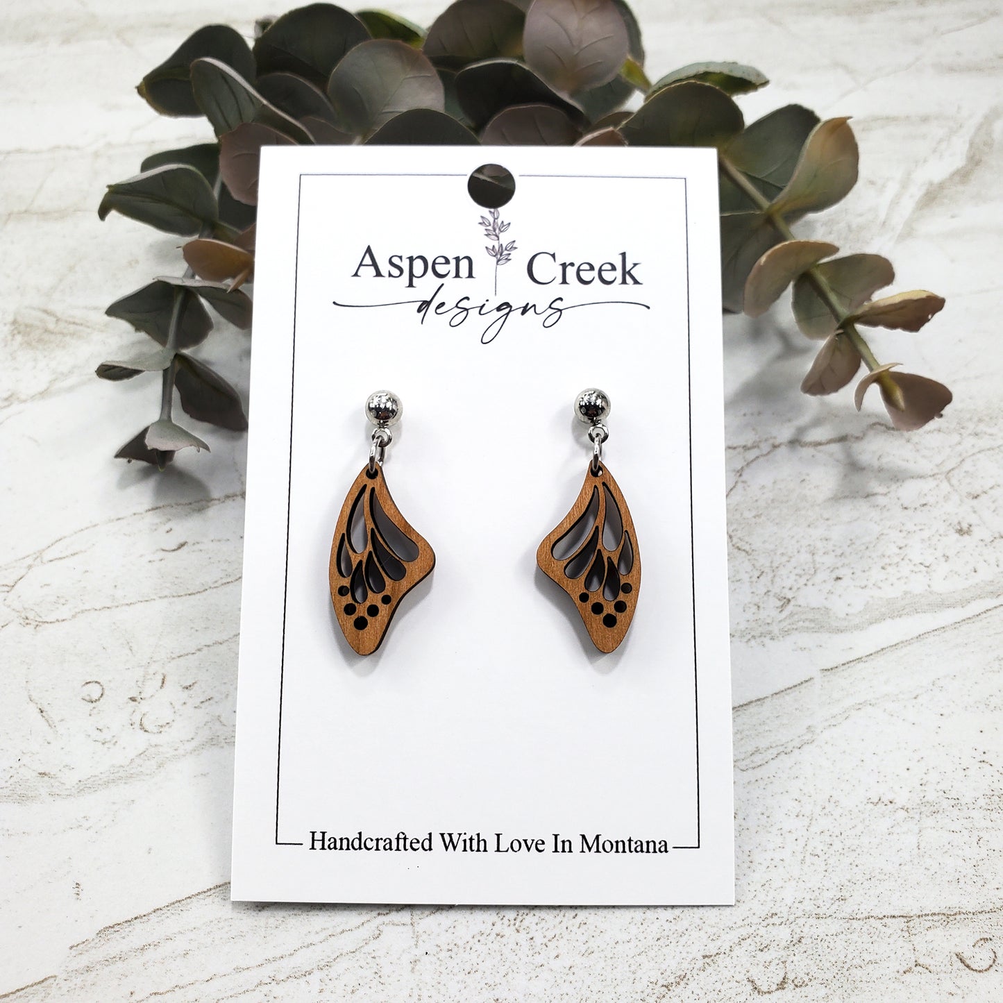 Wood Earrings- Butterfly Wings