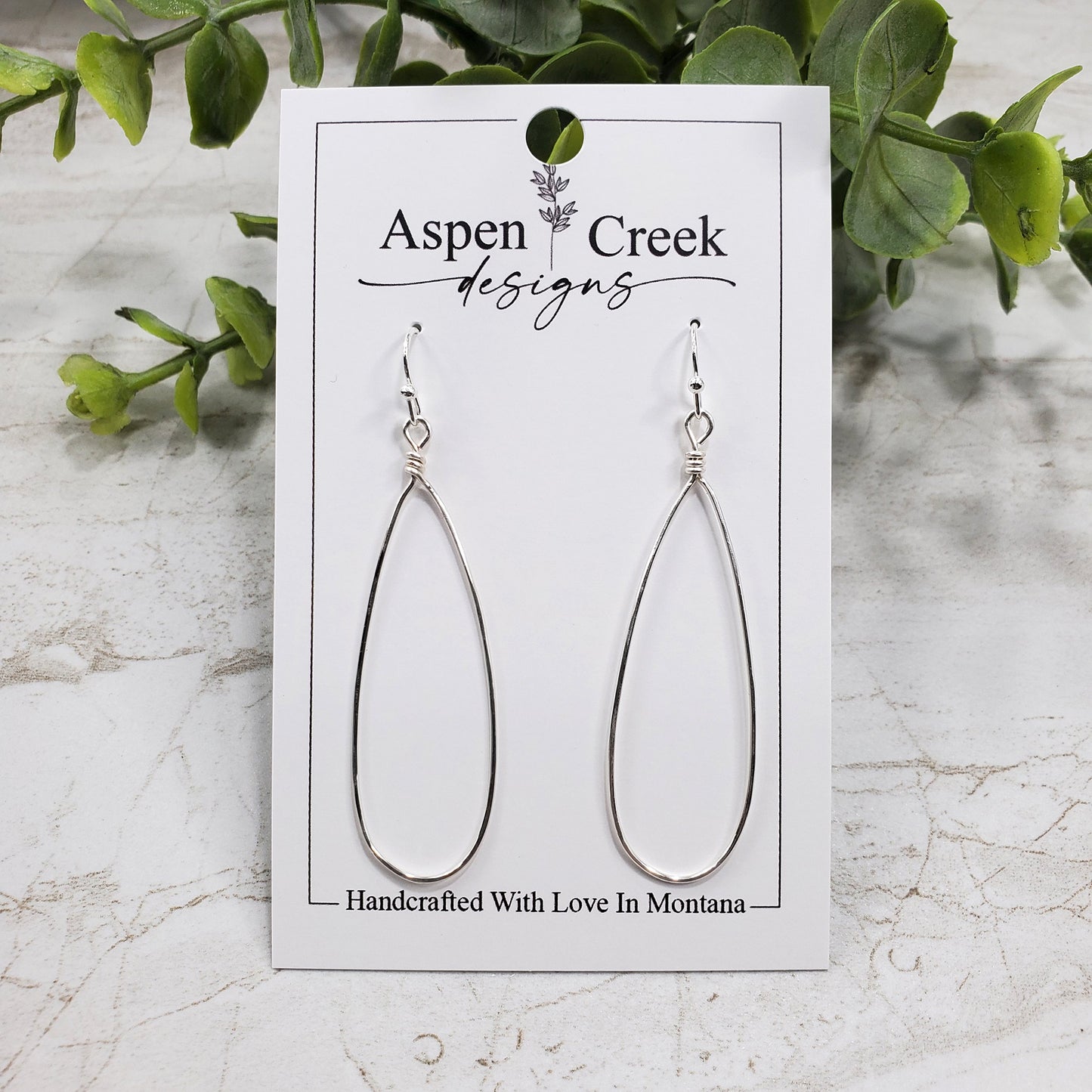 Wire Hoops- Slender Teardrop