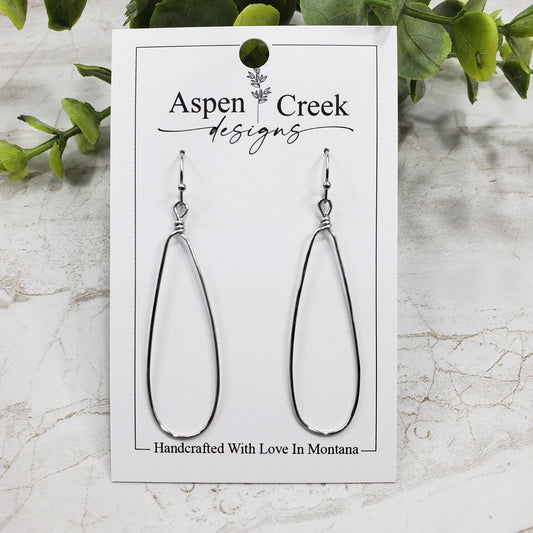 Wire Hoops- Slender Teardrop