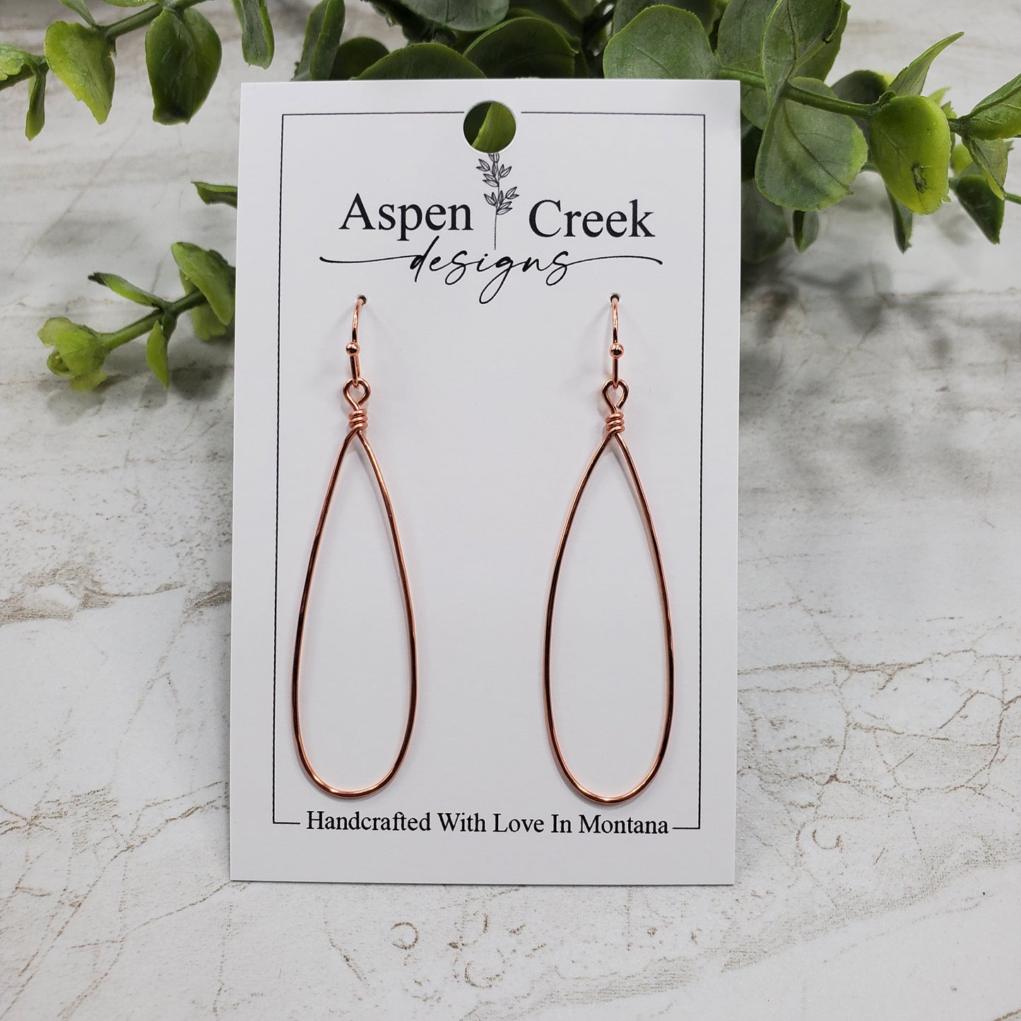 Wire Hoops- Slender Teardrop