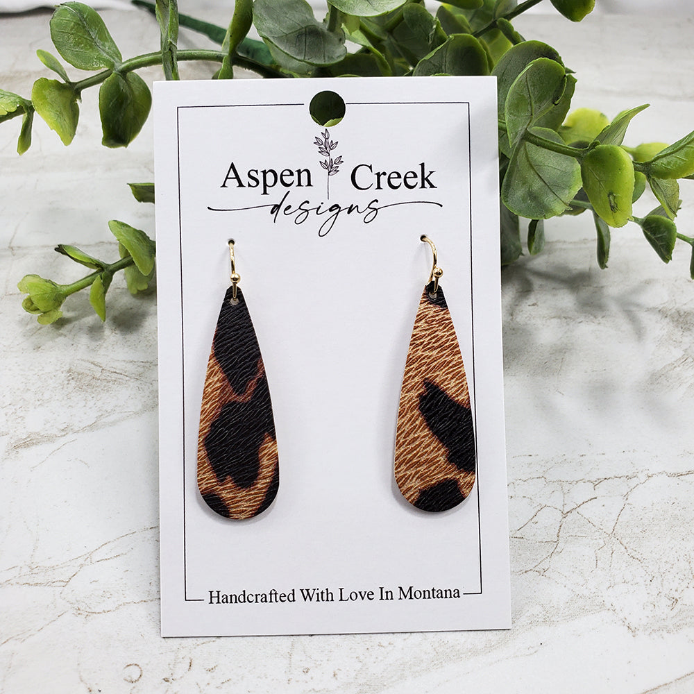 Leather Earrings- Animal Print