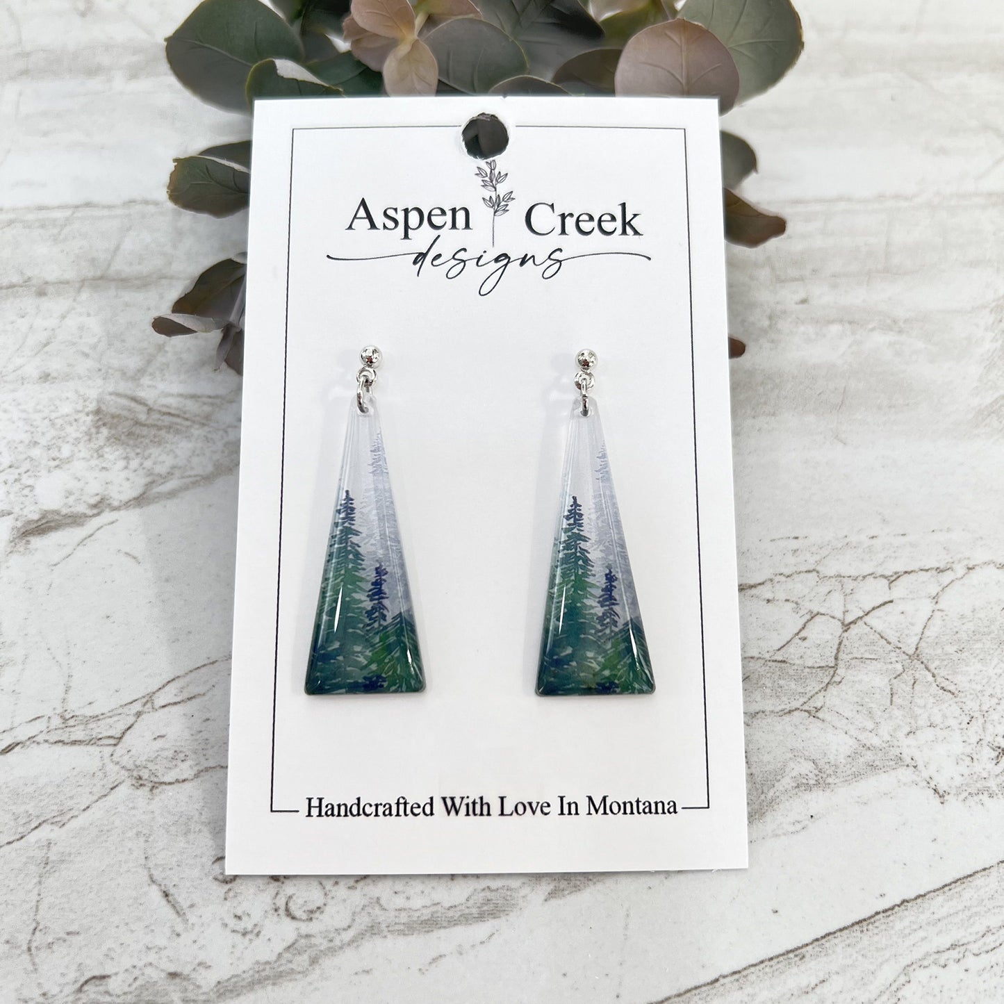 Resin Earrings- Trees Scenic