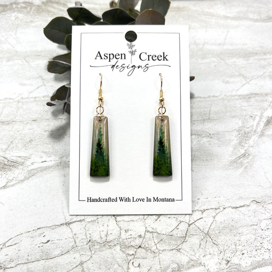 Resin Earrings- Trees Scenic