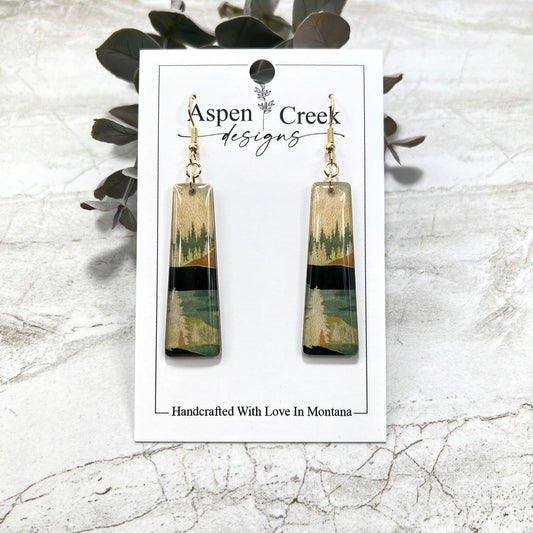 Resin Earrings- Trees Scenic