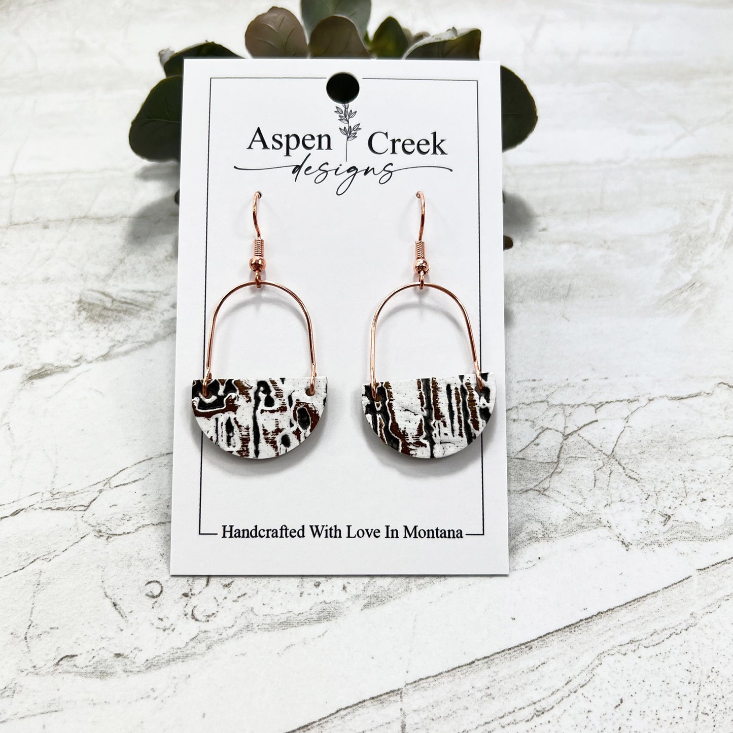 Cork over Leather & Wire Earrings- Wild Wood