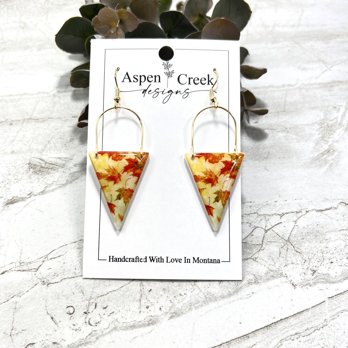 Resin Earrings- Fall Leaves