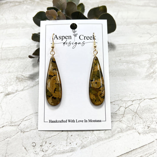 Resin Earrings- Fall Leaves