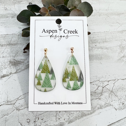 Resin Earrings- Trees