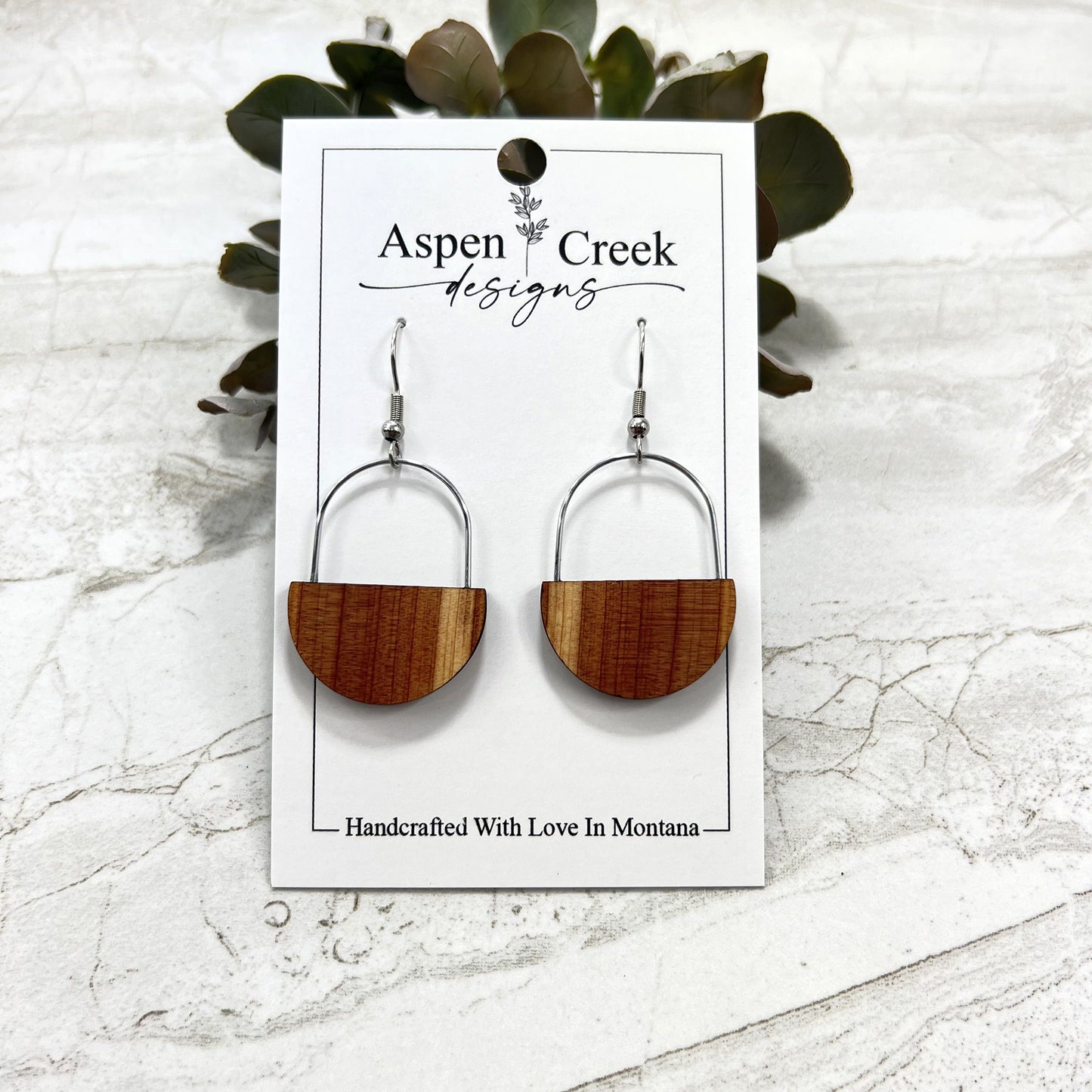 Wood & Wire Earrings- Cedar