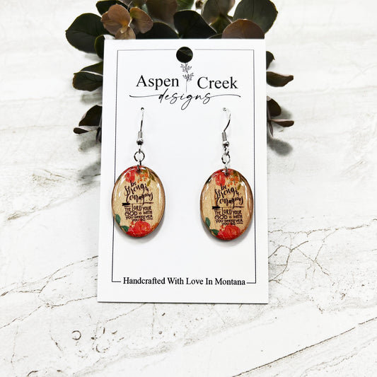 Resin Earrings- Strong And Courageous