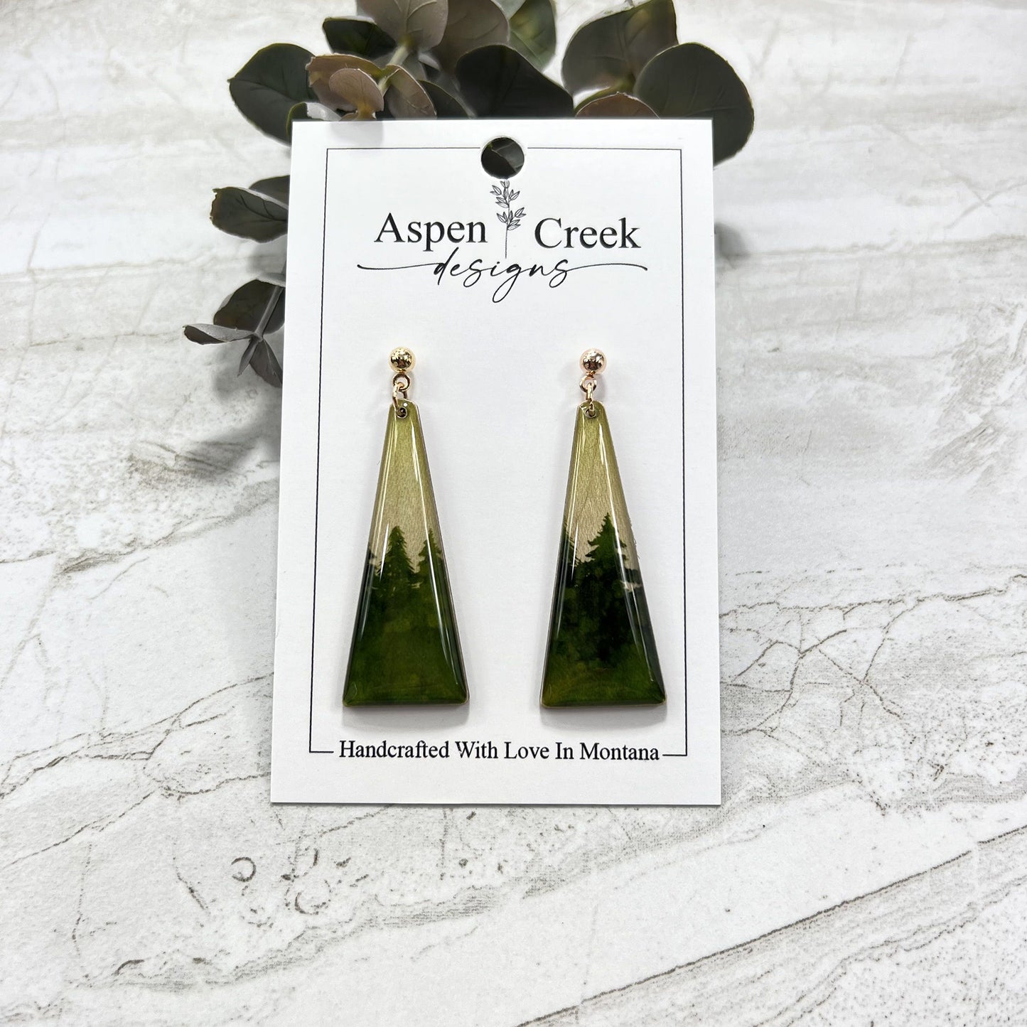 Resin Earrings- Trees Scenic