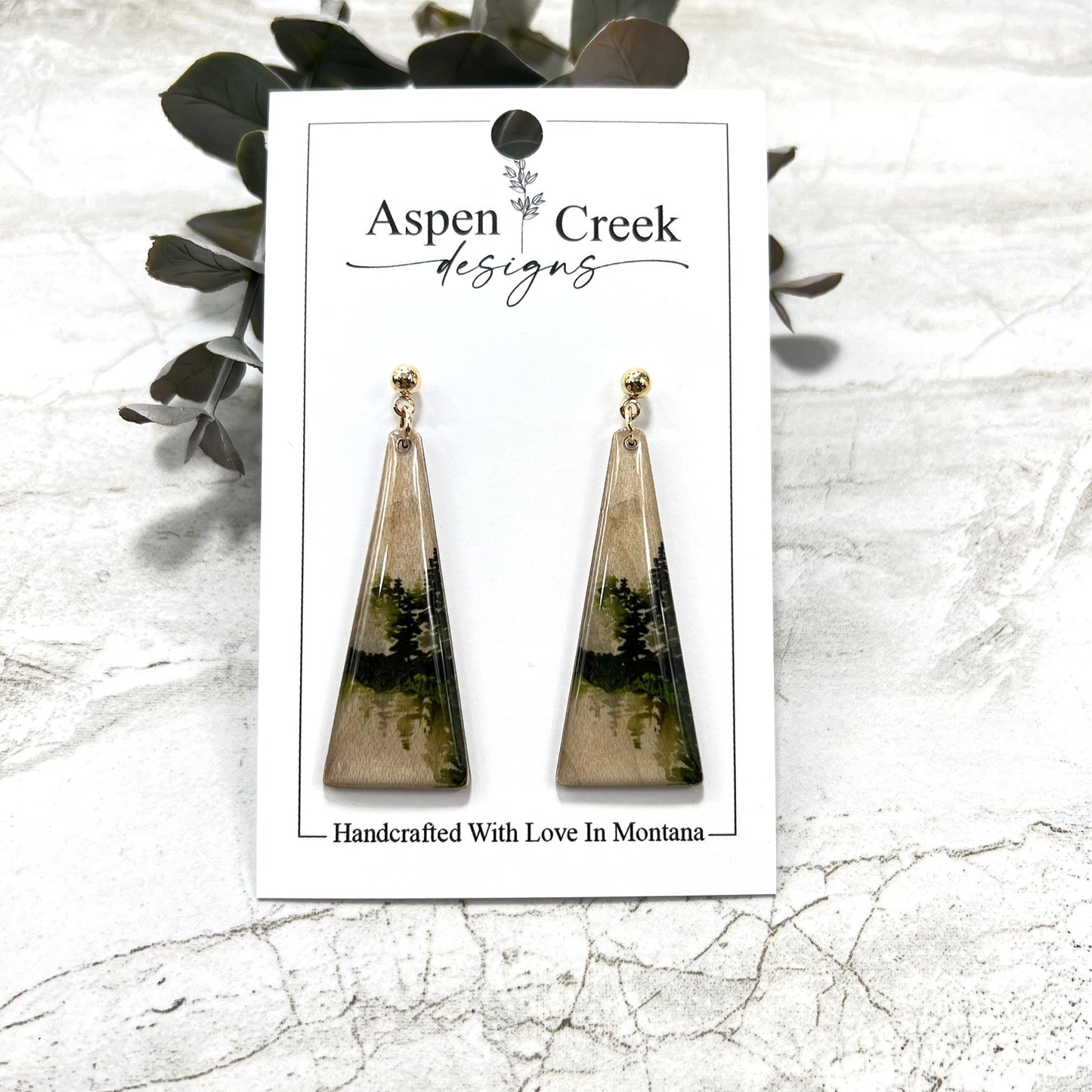 Resin Earrings- Trees Scenic