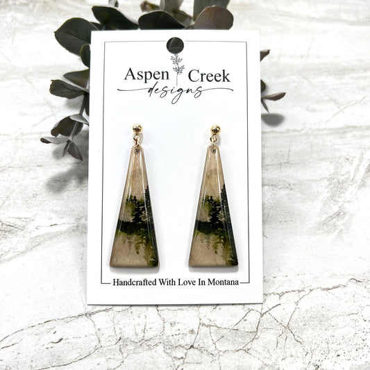 Resin Earrings- Trees Scenic