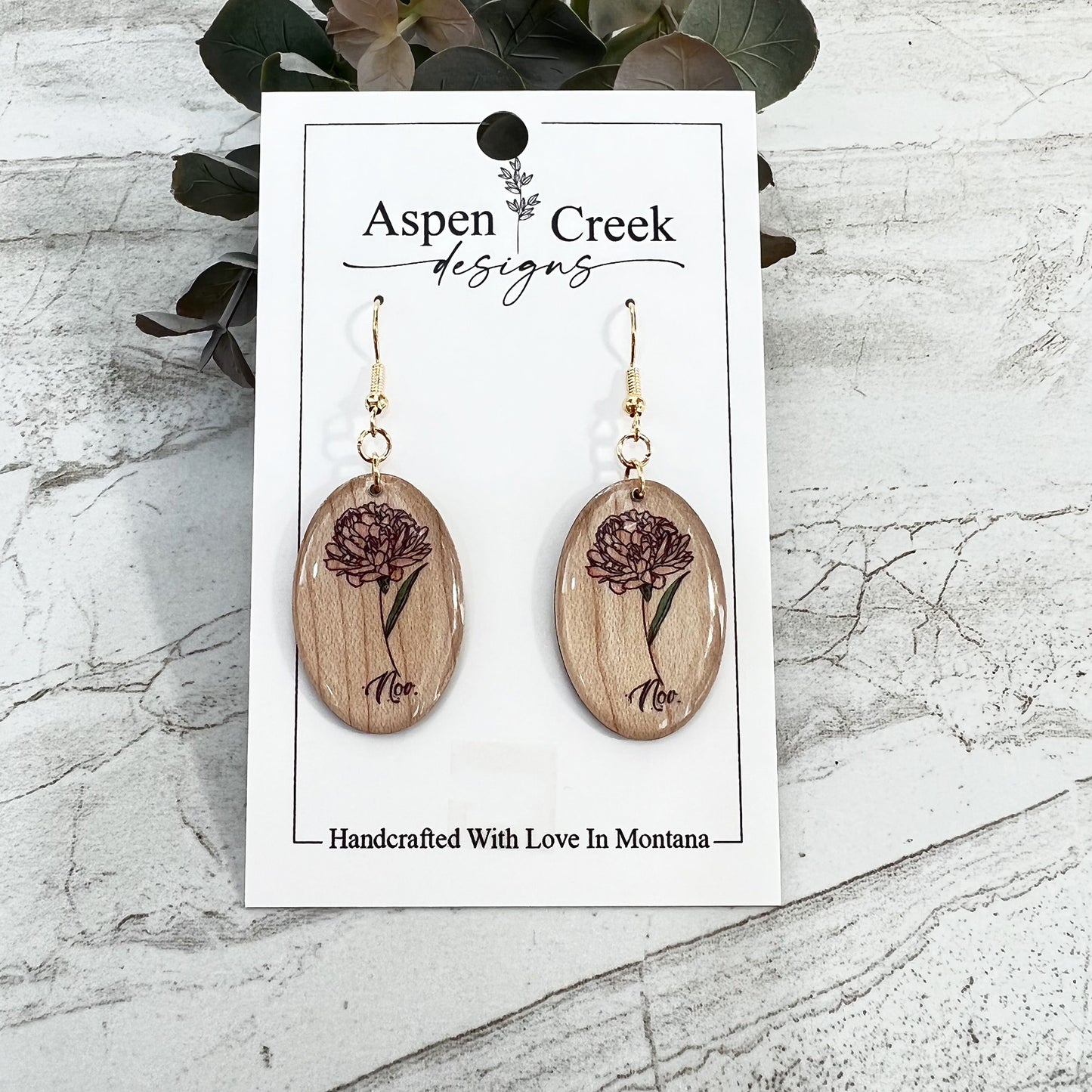 Resin Earrings- November Birth Flower