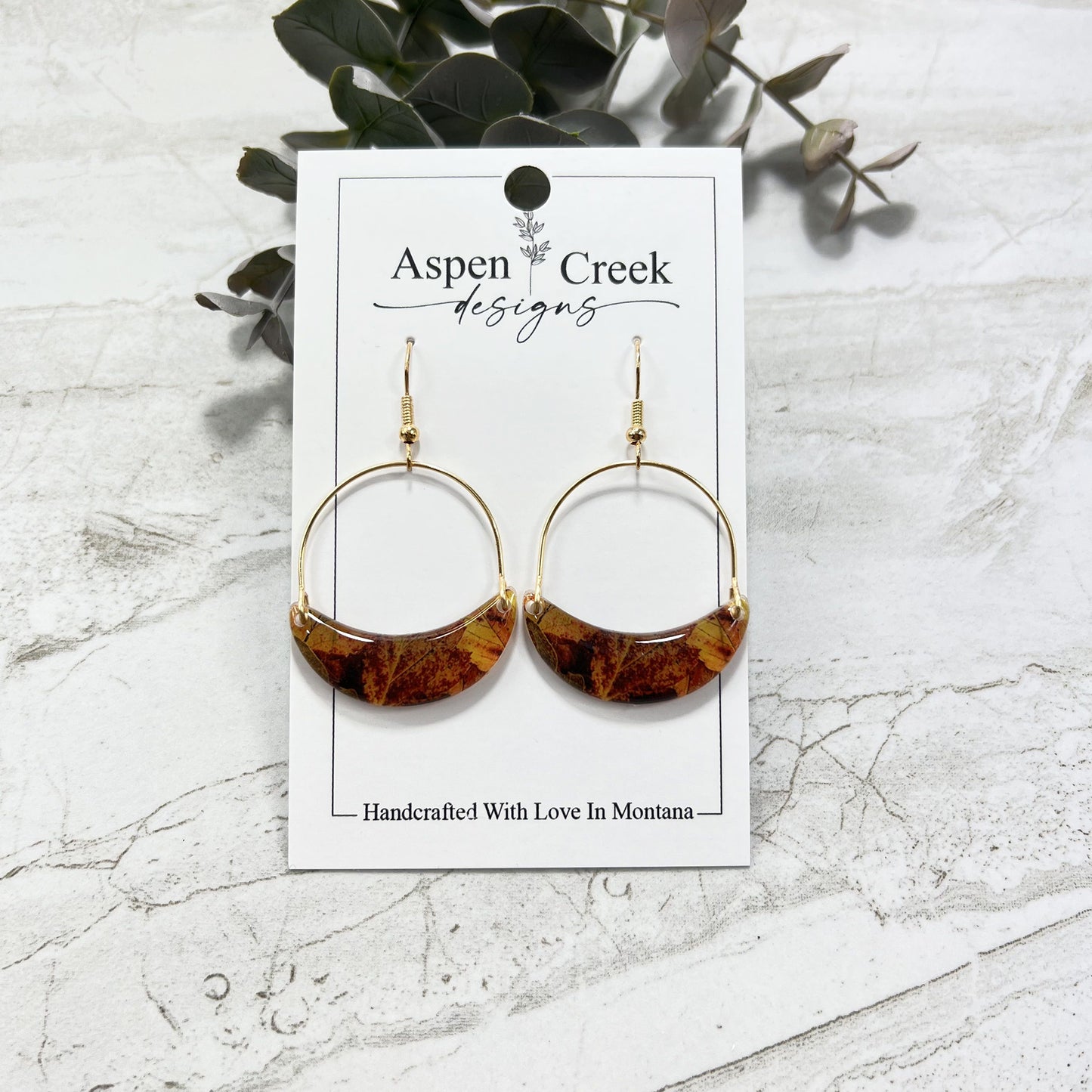 Resin Earrings- Fall Leaves